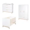 Roba Clara Kinderzimmer 3T Weiß Bett, Wickelkommode, Schrank