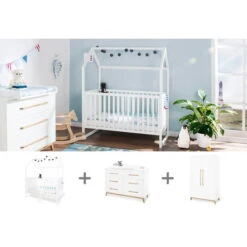 Pinolino Hilda & Riva Kinderzimmer Extrabreit 2türig Inkl. Hausbett