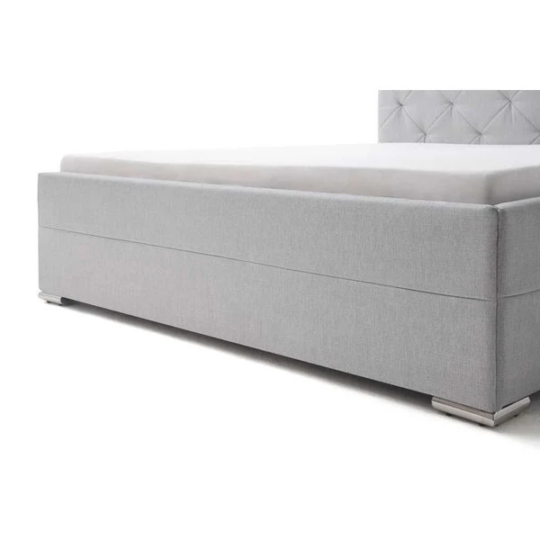 Meise Möbel Chicago Polsterbett Hellgrau 180 X 200 Cm Mit Chromfüßen – Bild 3