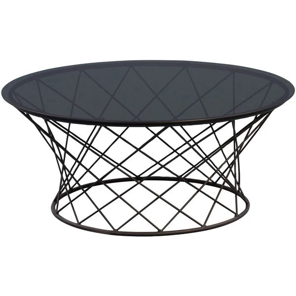 HomeTrends4You Couchtisch Noa Metall Schwarz Und Sicherheitsglas