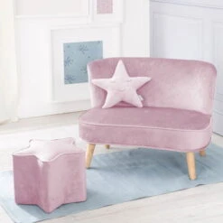 Roba Lil Sofa Set Mittel Roba Style Rosa/mauve Inkl. Kindersofa, Sternenhocker & Dekokissen Stern