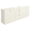 Now! No.14 By Hülsta Sideboard 4R 2 Türen 76,8x210x42 - Lack-weiß/Lack-Hochglanz-weiß