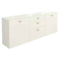 Now! No.14 By Hülsta Sideboard 4R 2 Türen 76,8x210x42 - Lack-weiß/Lack-Hochglanz-weiß