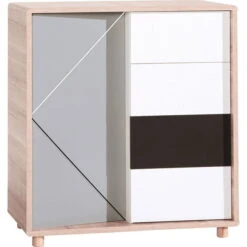 VOX Evolve Kommode Niedrig Oak/white/black/grey