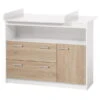 Roba Gabriella Wickelkommode Weiß/Sonoma Eiche 2 Schubladen, 1 Tür Und 1 Offenes Fach