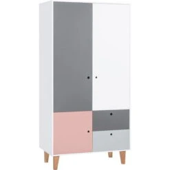 VOX Concept Baby Kleiderschrank 2-türig Pink White/grey/graphite
