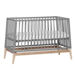 Leander Luna Babybett 60x120 Cm Grau/Eiche