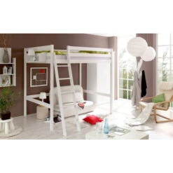 Ticaa Matthias Hochschläfer Kiefer Weiß 140 X 200 Doppelbett - Massivholz