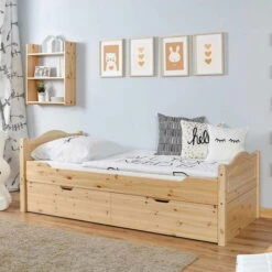 Ticaa Einzelbett Leni Mit 2er Schubkästen Massivholz - 90x200 Cm