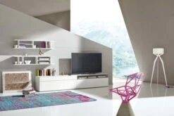 Now! By Hülsta Easy Wohnwand Lack-hellgrau 162x334x45 Mit Media-Lowboard - 4-teilig