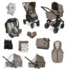ABC Design Salsa 4 Air Kinderwagen Starter-Set Cream Pure Mit Autositz, Wickeltasche, Fußsack Und Mehr