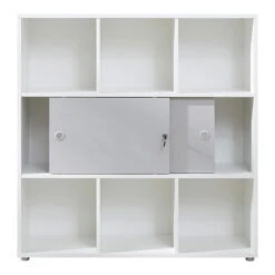 Trendteam Basix Regal Mit Schiebetüren Weiß/grau