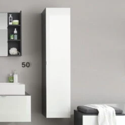 Trendteam Beach Hänge-Hochschrank 35x157x31 Cm Grau/weiß