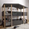 Nature Kid Cory Etagenbett Antharzit Kiefer Liegefläche 90 X 200