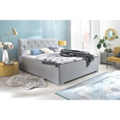 Meise Möbel Chicago Polsterbett Hellgrau 180 X 200 Cm Mit Chromfüßen