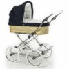 HESBA ClassicKorb Kinderwagen Außen 501 Innen 130 Räder Weiß 30 Cm, Ledergriff Weiß