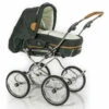 HESBA Condor Coupe Kinderwagen Außen 684 Innen 250 Teilleder Räder Schwarz 30 Cm, Ledergriff Hellbraun