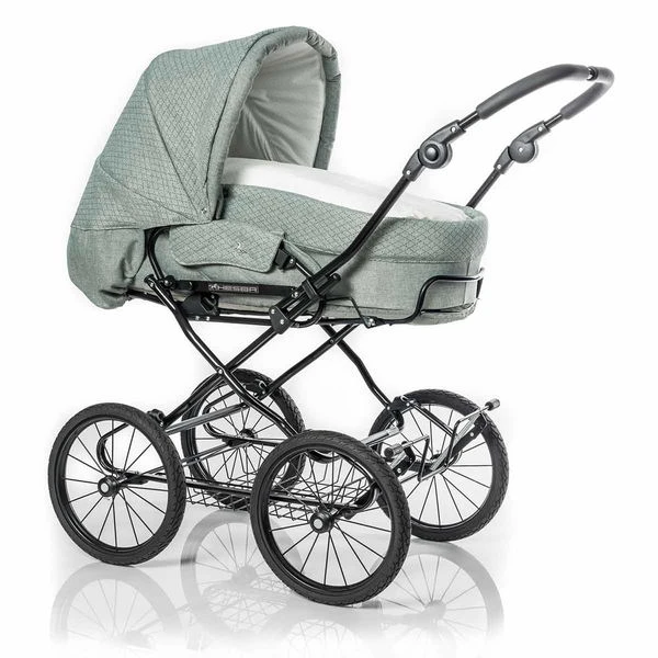 HESBA Condor Light Kinderwagen Außen 665 Innen 166 Black Edition - Räder Schwarz 30 Cm