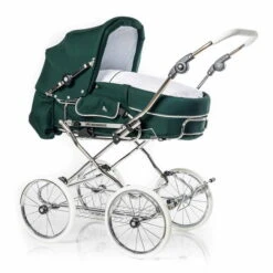 HESBA Corrado Kinderwagen Außen 637 Innen 120 Räder Weiß 30 Cm, Ledergriff Weiß