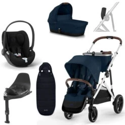 CYBEX Gazelle S Kinderwagen Ocean Blue + Cloud T I-Size + Zubehör Bundle