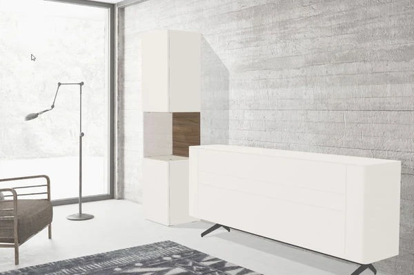 Hülsta Gentis Wohn-Kombi 7 - Akzent Naturstamm Inkl. LED-Beleuchtung Vitrine – Bild 2