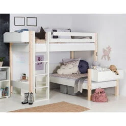 Manis-h Etagenbett GLEN Pfosten Buche Flexibles Kombibett - 20 Farben Wählbar