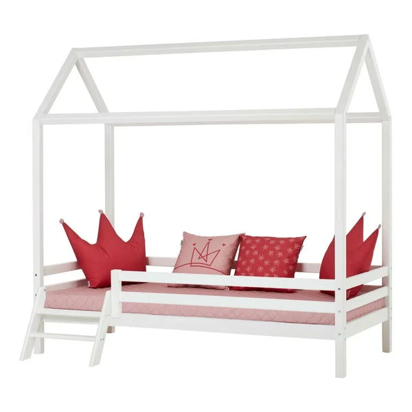 Hoppekids Hausbett ECO Dream 90x200cm Weiß - Mit Leiter – Bild 3