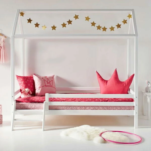 Hoppekids Hausbett ECO Dream 90x200cm Weiß - Mit Leiter – Bild 5