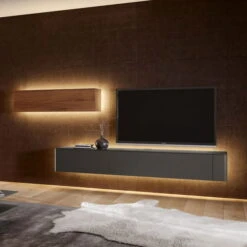 Hülsta Gentis Wohnwand 6 - Akzent Holz - Breite 332,2 Cm