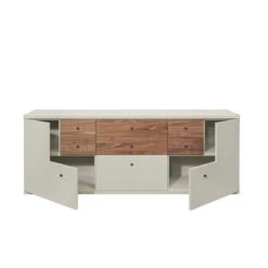 Now! Time By Hülsta Sideboard Mit Winkeltüren Kernnussbaum/Lack-seidengrau