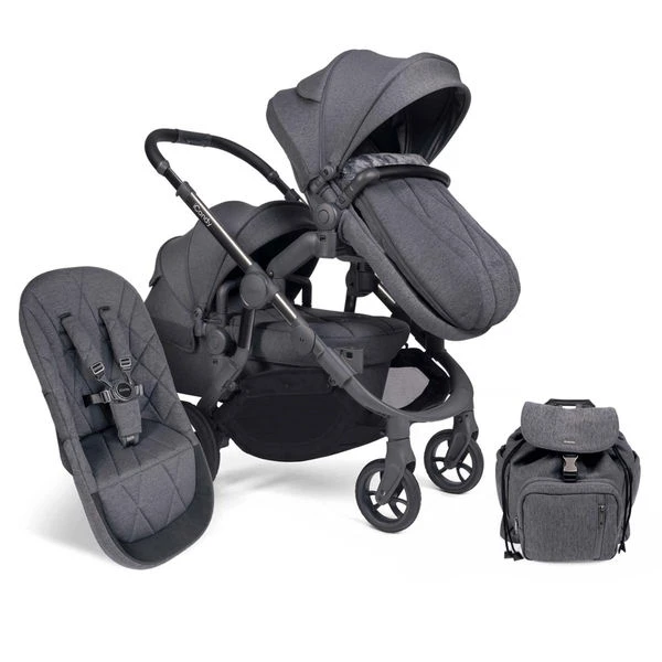 ICandy Orange Double Combo Dark Slate Marl Phantom Geschwisterkinderwagen | Inkl. Praktischem Zubehör