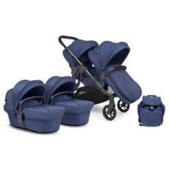 ICandy Orange Twin Combo Royal Blue Marl Phantom Zwillingskinderwagen | Inkl. Praktischem Zubehör