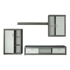 Trendteam Jazz Anbauwand Weiß / Rauchsilber