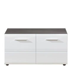 Trendteam Line Sitzbank Weiß Hochglanz / Sardegna Rauchsilber