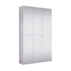 Trendteam Mirror Spiegelgarderobenschrank Weiß Melamin | 111 Cm