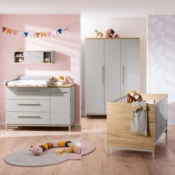 Paidi Benne Kinderzimmer Schrank 3T & WIKO Breit Kieselgrau/Eiche-Montana - Zum Aktionspreis