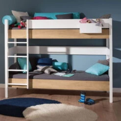 Paidi Kira Etagenbett 180 Cm Eiche-Nebraska Gerade Leiter 120x200 Cm