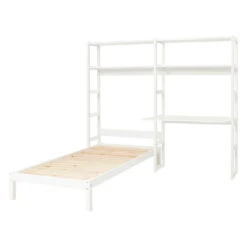 Hoppekids Storey Regalsystem 2-teilig Weiß Je 100 Cm, 4 Regalbretter, Bett 90x200 Cm, Tisch