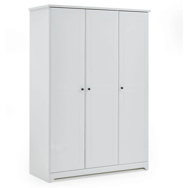 Arthur Berndt Thilo Kleiderschrank 3-türig MDF Weiß Mit Rillenfräsungen
