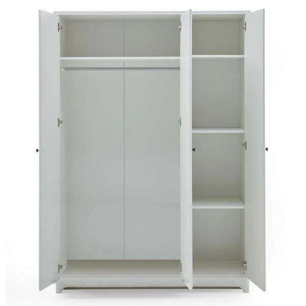 Arthur Berndt Thilo Kleiderschrank 3-türig MDF Weiß Mit Rillenfräsungen – Bild 2