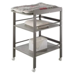 Schardt Wickelregal Kiefer, Nordic Grey Lackiert Mit 2 Ablagen